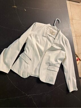 kate spade White Zip-Pocket Tailored Blazer